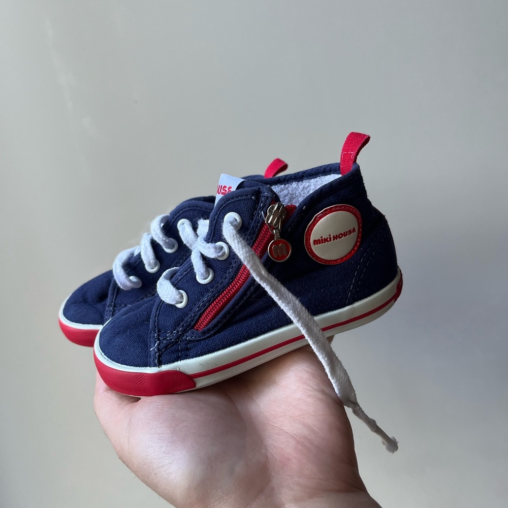 Kids Navy and Red Sneakers